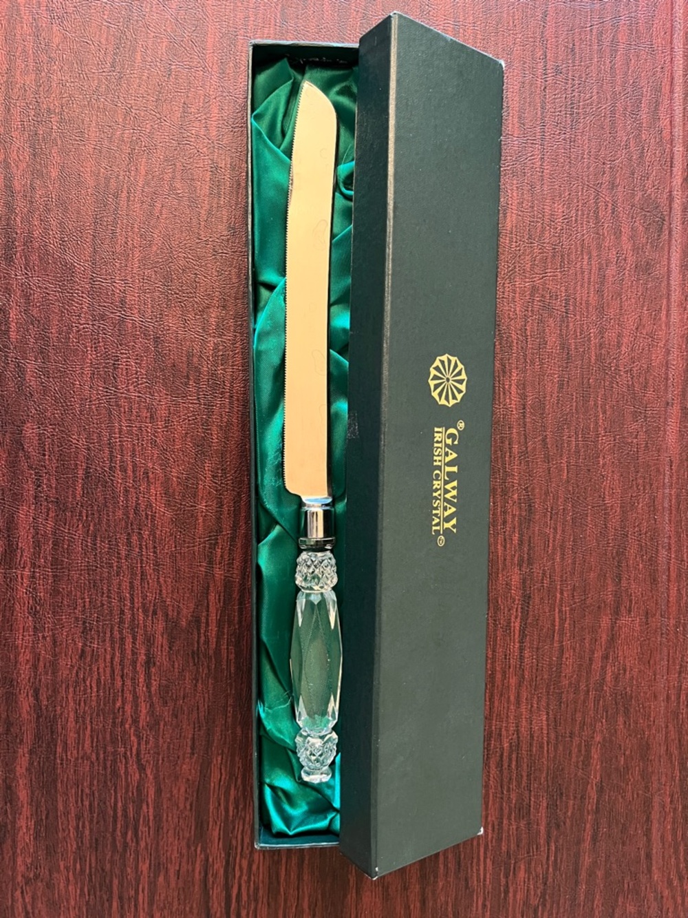 VTG Galway Irish Crystal 14" bridal cake knife